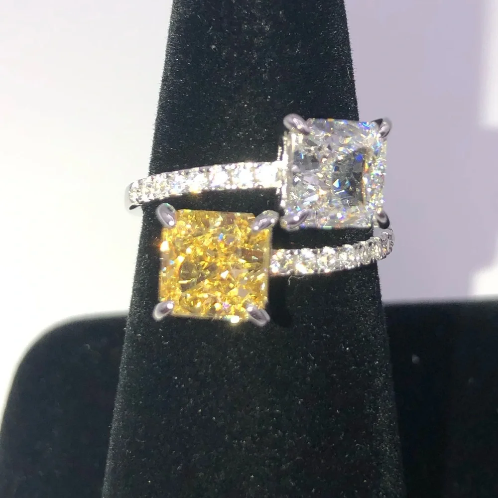 18k 2.6ct Radiant Cut Wrap Ring - Picture 8 of 11